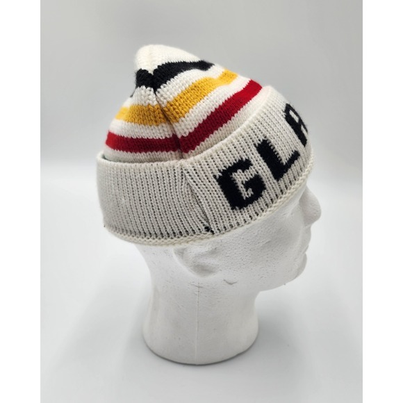 GLACIER‎ WINTER HAT KNIT WHITE STRIPED - Picture 7 of 10